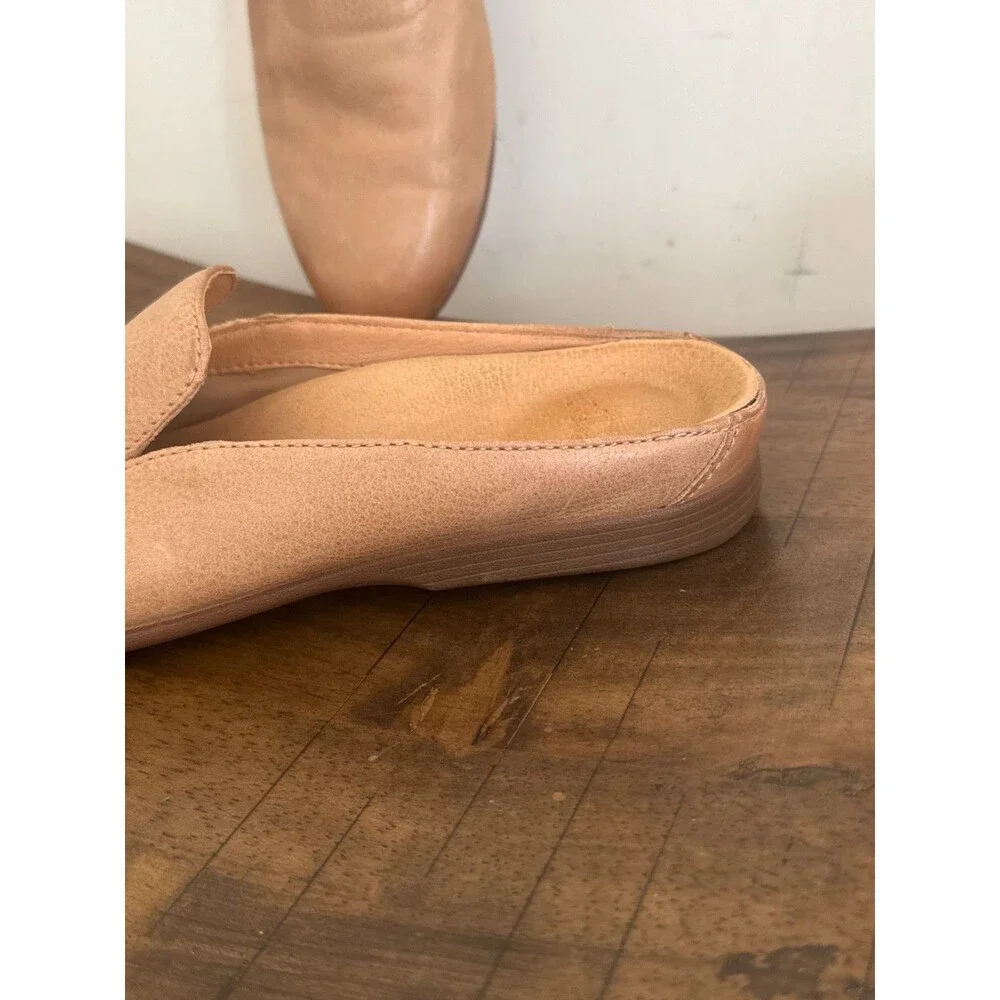 Dansko Women’s 39 Tan Leather Backless Loafer Mules Slip On Comfort Shoes
